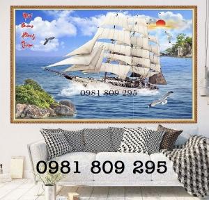 Tranh gạch ốp tường thuyền buồm - HJ54