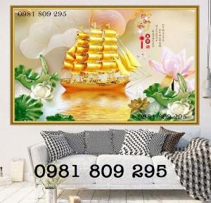 Tranh gạch ốp tường thuyền buồm - HJ54