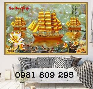 Tranh gạch ốp tường thuyền buồm - HJ54