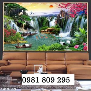 Tranh gạch dán tường - gạch 3d phong cảnh J76