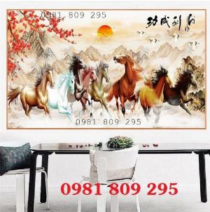 Tranh gạch men bát mã ốp phòng khách HG8