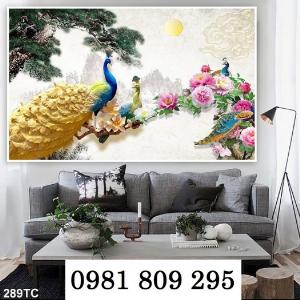 Tranh gạch men 3d con công - gạch ốp tường GF8