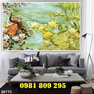 Tranh gạch men 3d con công - gạch ốp tường GF8