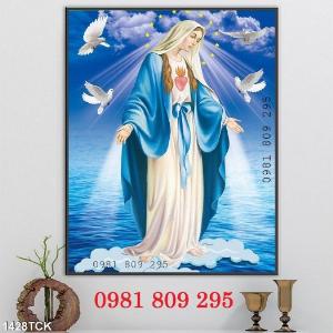 Tranh gạch men Đức Mẹ Maria bán phước - tranh 3d công giáo G8