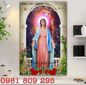 Tranh gạch men Đức Mẹ Maria bán phước - tranh 3d công giáo G8