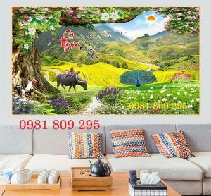 Tranh gạch men ốp tường - tranh 3d phong cảnh HG76