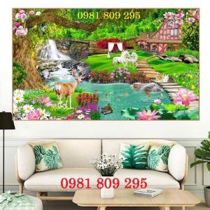 Tranh gạch men ốp tường - tranh 3d phong cảnh HG76