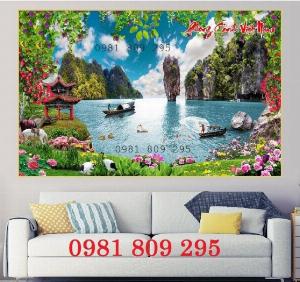 Tranh gạch men ốp tường - tranh 3d phong cảnh HG76
