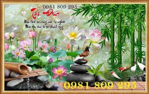 Gạch tranh , tranh gạch men hoa sen hg8