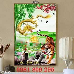 Tranh gạch , gạch trang trí 3d hổ khổ đứng hg9