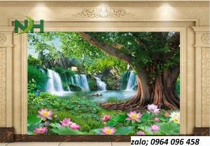 Tranh cây bồ đề - tranh gạch 3d cây bồ đề - DXX44