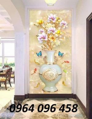 Tranh 3d tranh gạch 3d bình hoa - 622SP