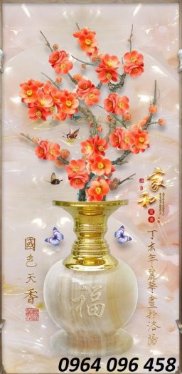 Tranh 3d tranh gạch 3d bình hoa - 622SP