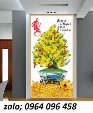 Gạch tranh 3d chậu mai vàng - GDC41