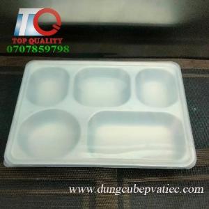 Khay cơm inox 5 ngăn - nắp nhựa -T5-G