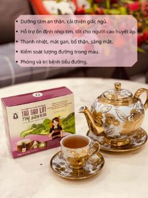Trà gạo lứt tim sen Bhnong giúp an thần, ngủ ngon (túi lọc) 20 túi x 15gram