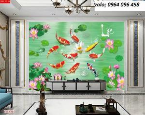 Tranh cá chép - tranh gạch 3d cá chép - GVV11