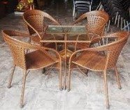 Bàn ghế cafe nhựa giả mây giá tại xưởng