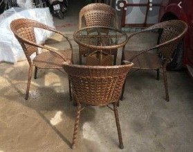 Bàn ghế cafe nhựa giả mây giá tại xưởng