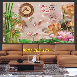 Tranh cá chép phong thủy, tranh gạch men 3D