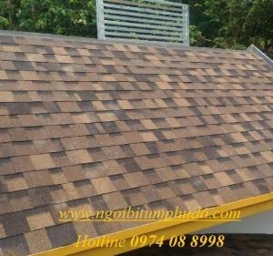 Ngói không nung phủ đá màu cấu tạo từ nhựa đường, ngói nhựa đường phủ đá