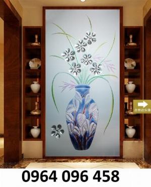 Gạch tranh 3d bình hoa sứ ngọc - 123SN