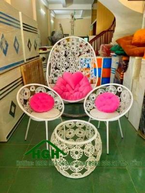 Combo Xích đu cafe sân vườn nhựa giả mây