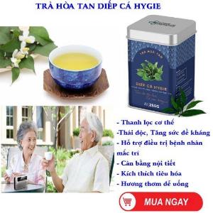 Trà Diếp Cá Hygie 50g/250g thanh nhiệt mát gan giảm nóng, dịch chiết diếp cá dạng hòa tan không tanh