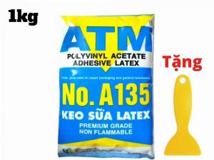 Keo ATM Latex A135 ,Keo Sữa ATM PVA A135 1KG Dán Giấy Dán Tường ,Dán Gỗ ,Dán Nhựa Tặng Cây Quét