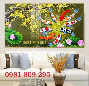 Tranhy gạch men ốp phòng khách hoa sen - tranh gạch 3d HG8