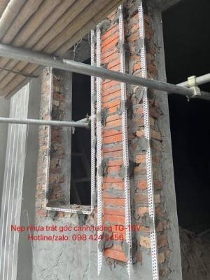 Nẹp nhựa PVC trát góc dùng cho tường xây trát vữa TG-10V 2,5m/thanh, màu trắng
