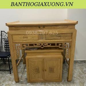 Bàn thờ gia tiên gỗ Sồi mẫu đẹp - Sang trọng