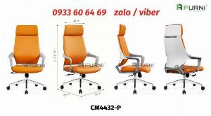 Ghế văn phòng ghế quản lý nệm bọc da simili màu cam nhập khẩu CM4432-P