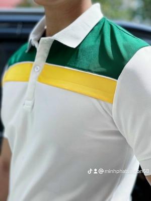 Áo thun nam polo cổ trụ sọc phối nhiều màu