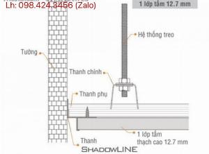 L Thanh Shadowline nhôm -SDL-09,sơn tĩnh điện 3m/thanh