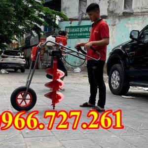 Máy đào hố đất, khoan lỗ đất có bánh xe di chuyển