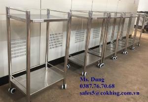 Xe đẩy inox 2 tầng