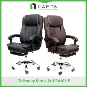 Ghế xoay trưởng phòng bọc PVC có gác chân nhập khẩu CR4108-P