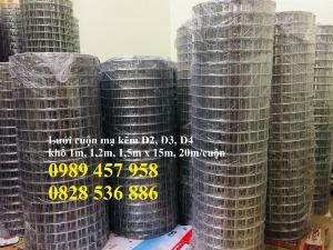 Lưới thép phi 4 ô 50x50 mạ kẽm cuộn khổ 1,2x2m và 1,5mx2m, LƯỚI THÉP HÀN MẠ KẼM D5