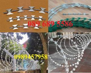 Dây thép gai hình dao 45cm, 60cm, 80cm, nhận thi công và lắp đặt tại công trình
