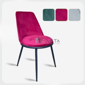 Ghế trang điểm nệm nhung chân sắt đen sơn tĩnh điện LUX27A-F