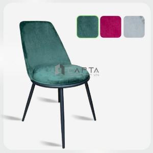 Ghế trang điểm nệm nhung chân sắt đen sơn tĩnh điện LUX27A-F
