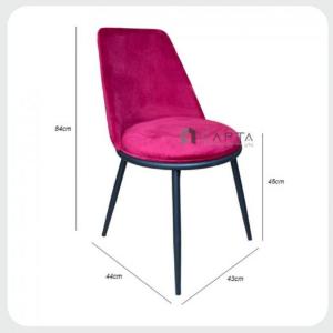 Ghế trang điểm nệm nhung chân sắt đen sơn tĩnh điện LUX27A-F