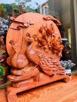 Tượng tranh gỗ Phu thê viên mãn _ Mỹ nghệ Âu Lạc