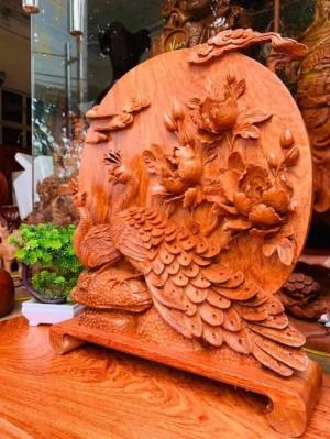 Tượng tranh gỗ Phu thê viên mãn _ Mỹ nghệ Âu Lạc
