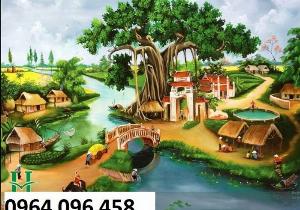 Tranh cảnh đồng quê 3d - gạch tranh 3d ốp tường - 942SV
