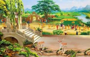 Mẫu tranh gạch 3d vinh quy bái tổ - GDA3