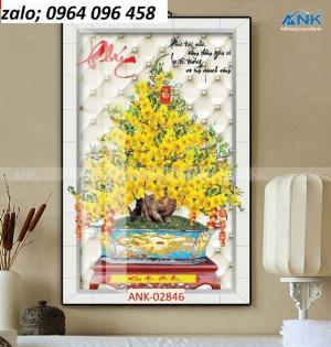 Tranh gạch 3d chậu hoa mai - GFS33