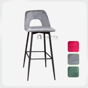 Ghế quầy bar nệm có lưng tựa đẹp chân sắt cố định CB LUXE-65F