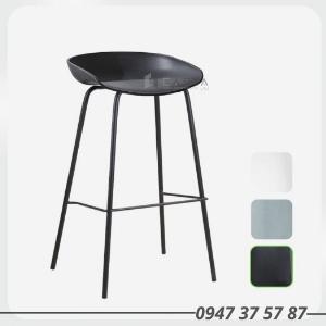 Ghế quầy bar thân nhựa không lưng tựa chân sắt cố định HCM Nika